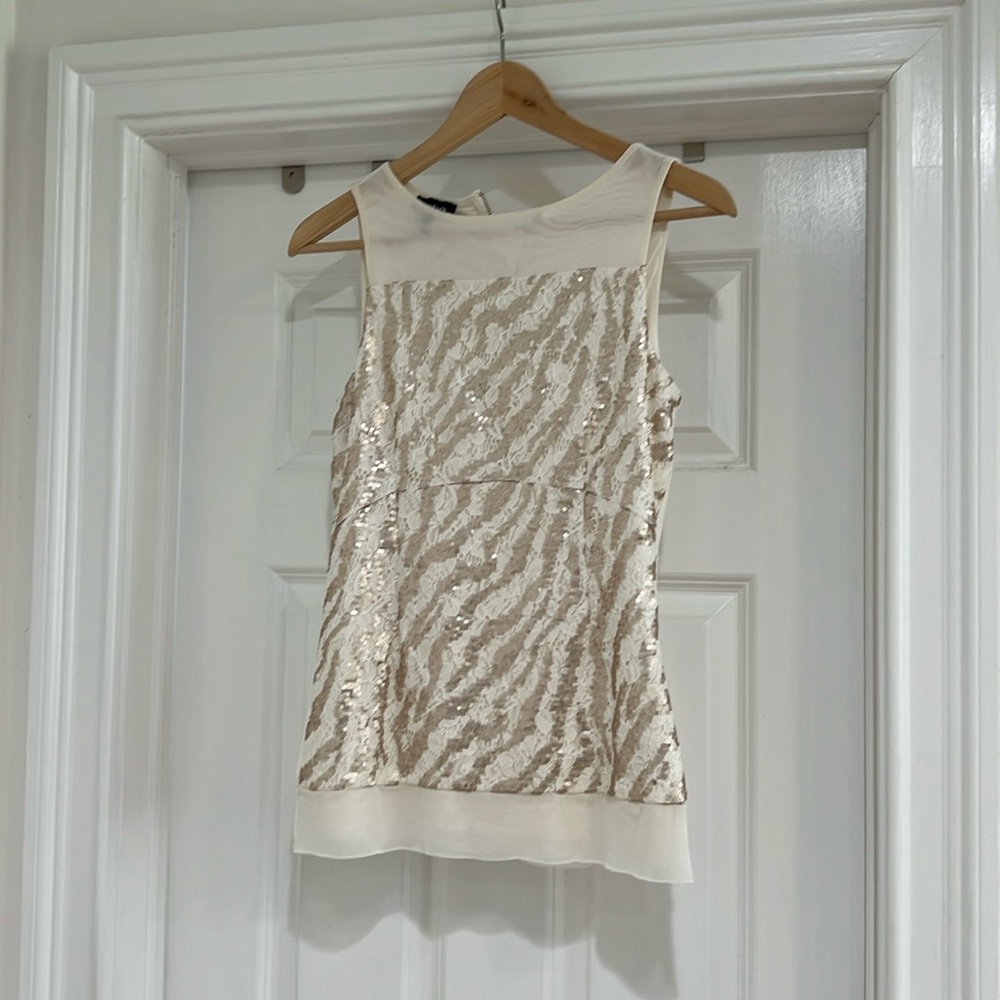 Fun sexy sequin sheer tank by BEBE.